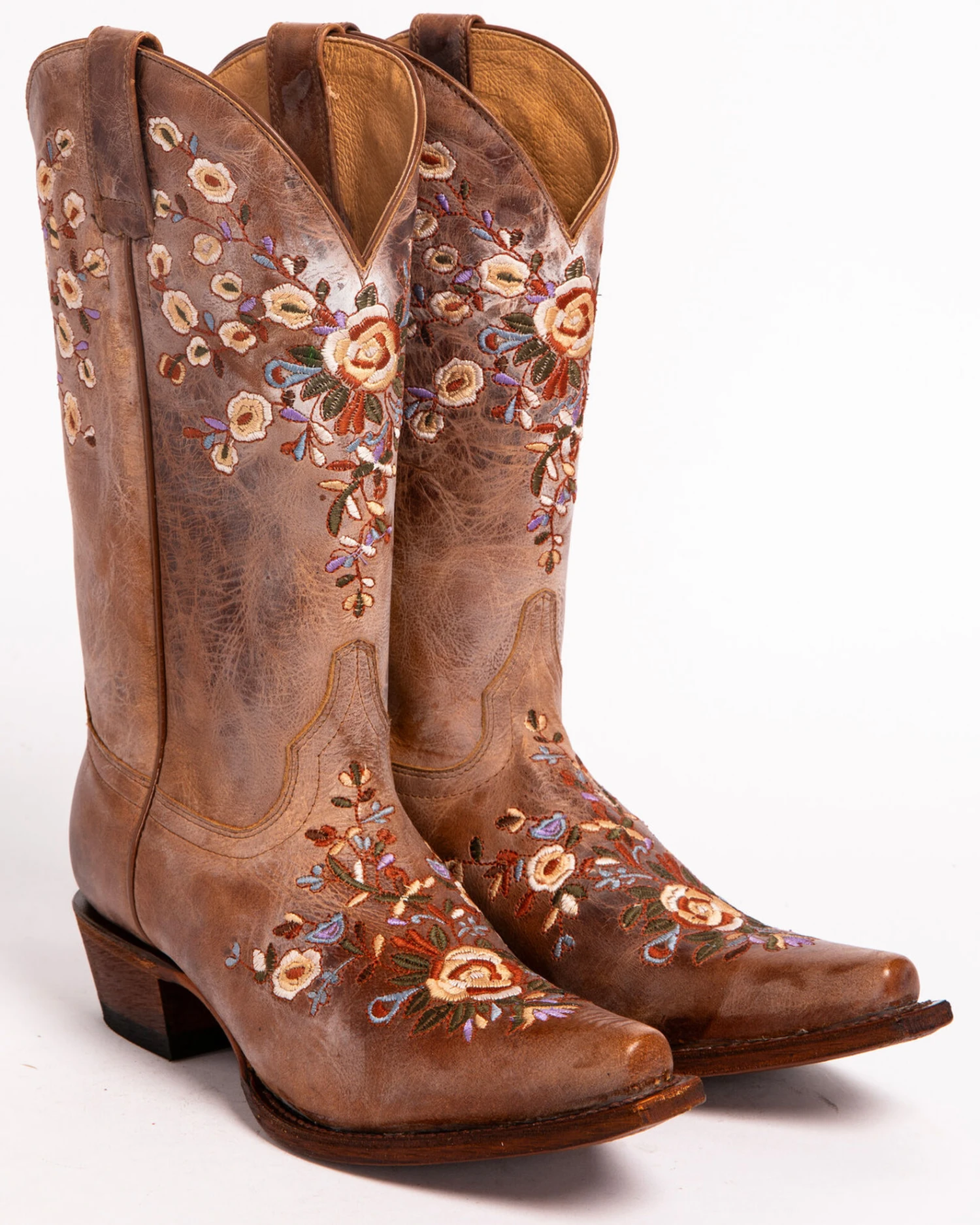 Shyanne Women's Maisie Floral Embroidered Western Leather Boots - Snip Toe - Image 4