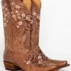 Shyanne Women's Maisie Floral Embroidered Western Leather Boots - Snip Toe