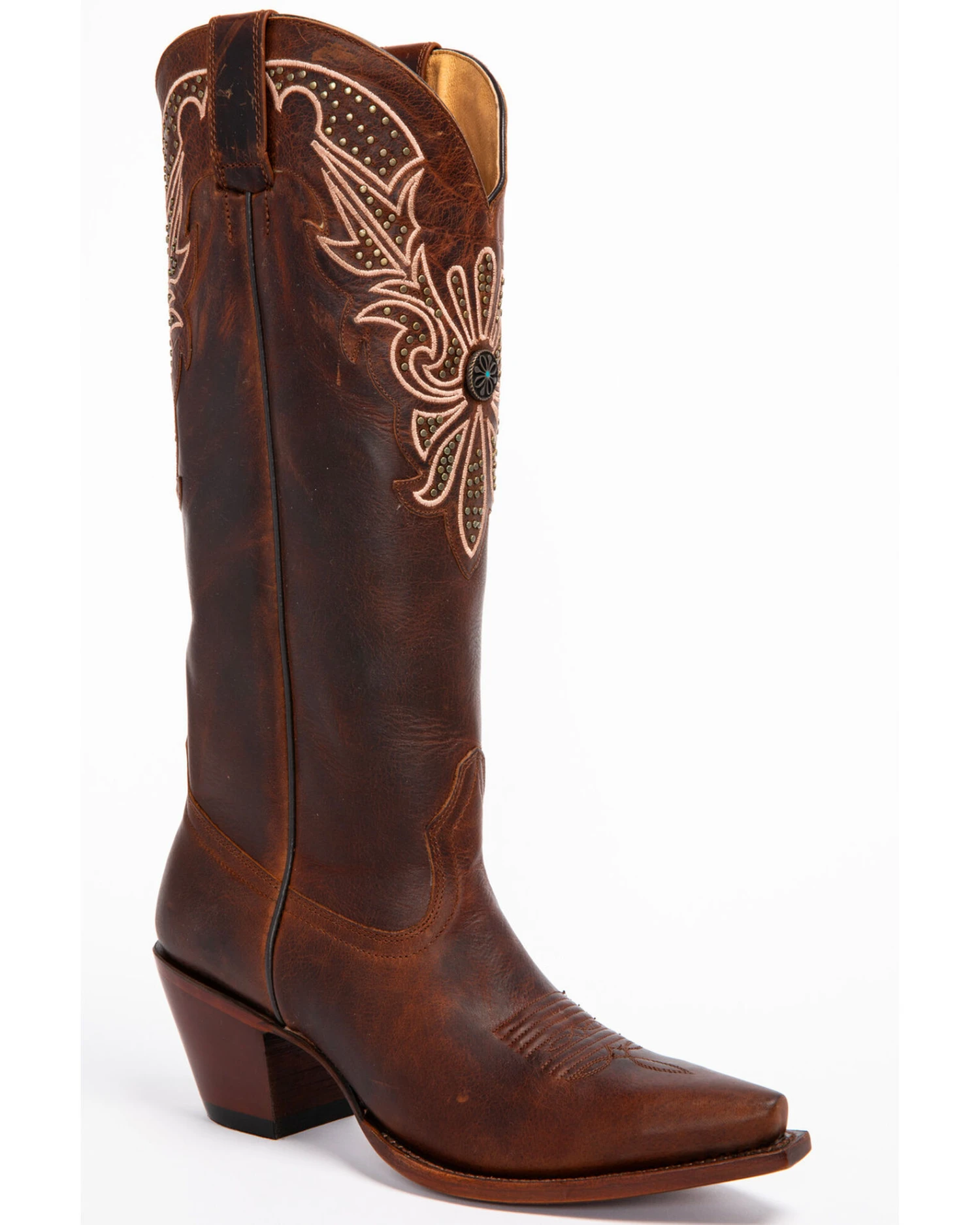 Shyanne Women's Mariel Floral Embroidered Studded Concho Western Boots - Snip Toe - Image 3