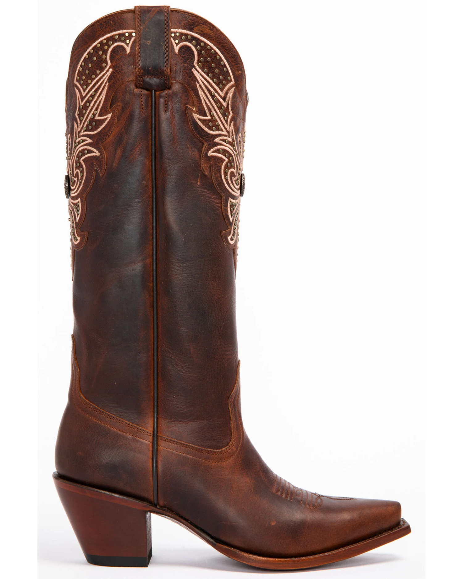 Shyanne Women's Mariel Floral Embroidered Studded Concho Western Boots - Snip Toe - Image 4