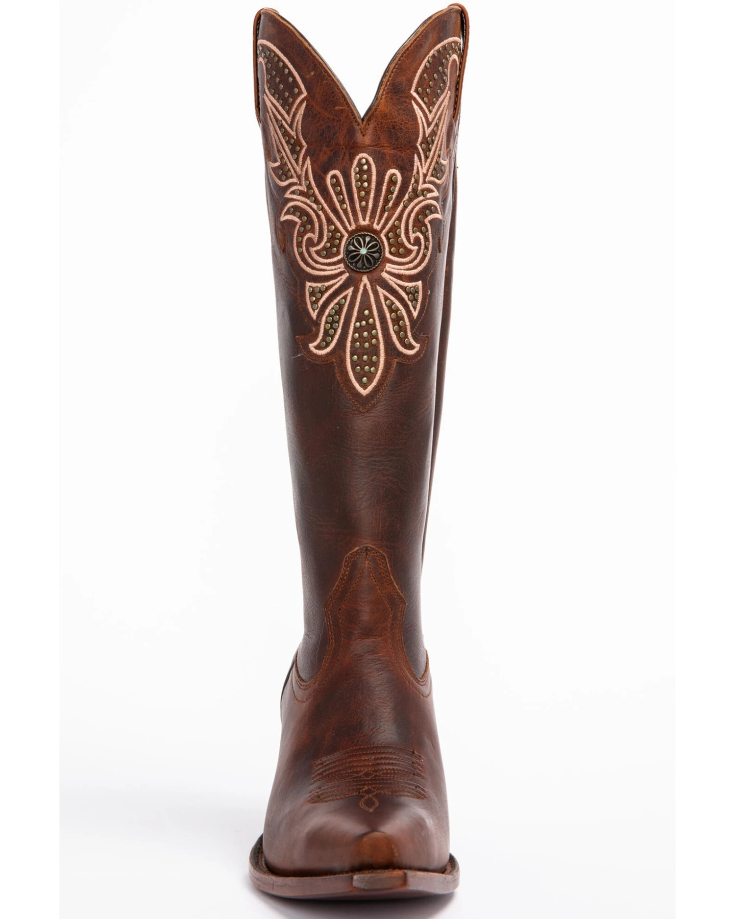 Shyanne Women's Mariel Floral Embroidered Studded Concho Western Boots - Snip Toe - Image 7