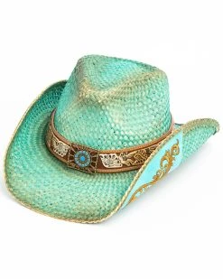 Shyanne Women's Cactus Flower Western Straw Hat 