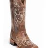 Shyanne Women's Lasy Floral Embroidered Western Boots - Broad Square Toe