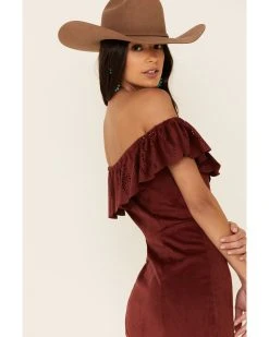 Shyanne Women's Off-Shoulder Faux Suede Dress
