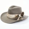 Shyanne Women's Distressed Mirando Ribbon Band Wool Felt Western Hat