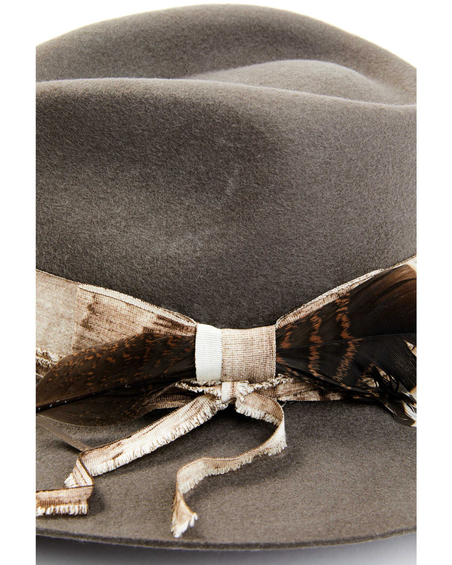 Shyanne Women's Distressed Mirando Ribbon Band Wool Felt Western Hat - Image 2