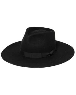 Shyanne Women's Stiff Brim Grossgrain Wool Felt Fedora Hat 