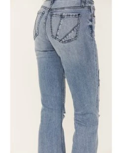 Shyanne Women's Contrast Patches Bootcut Jeans