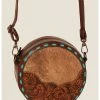 Shyanne Women's Hair-On Tooled Round Crossbody Bag