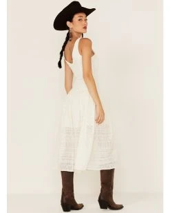 Shyanne Women's Drop Waist Button Front Sleeveless Midi Dress