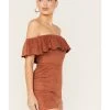 Shyanne Women's Off Shoulder Faux Suede Dress