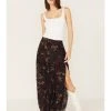 Shyanne Women's Paisley Print Slit Maxi Skirt