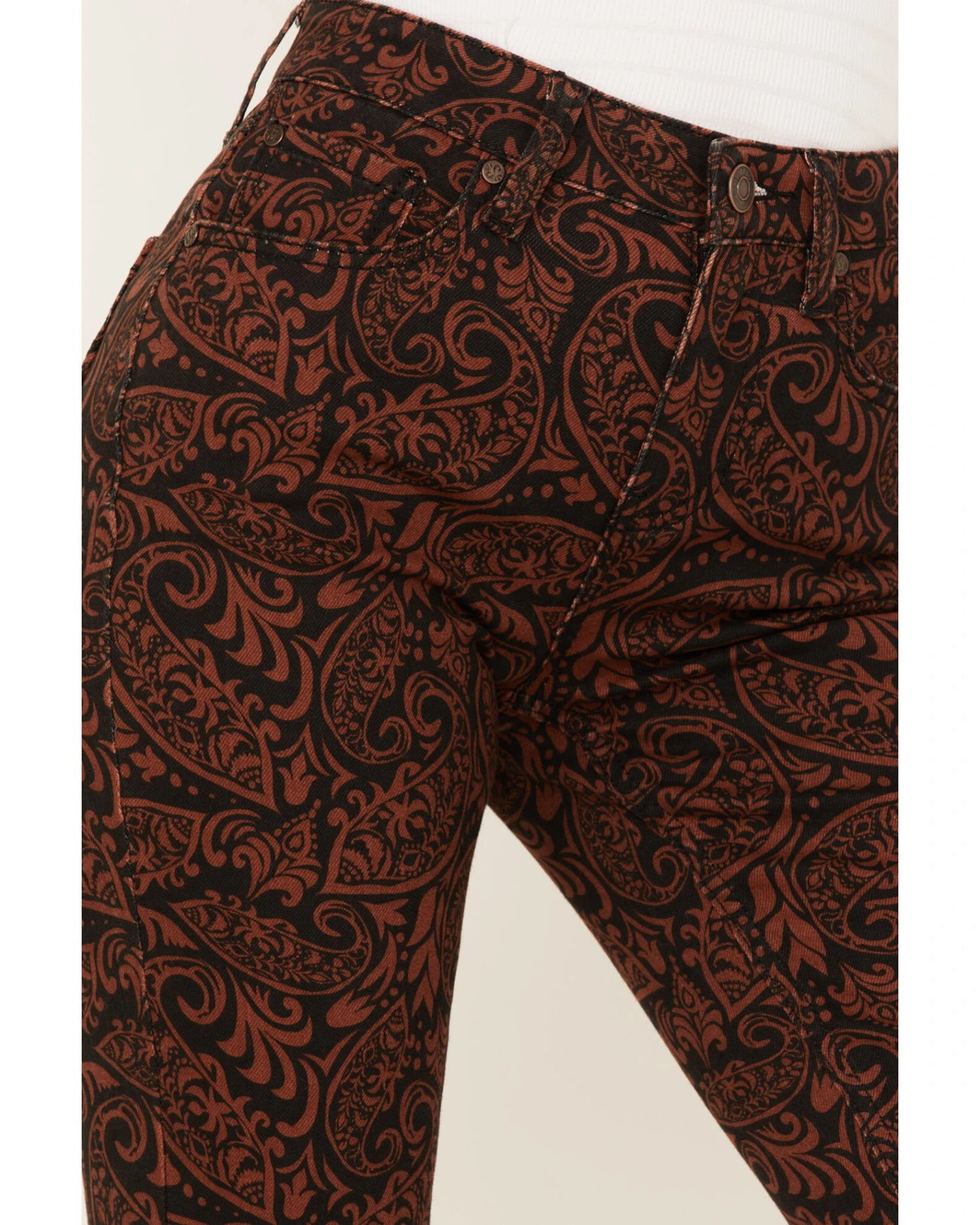 Shyanne Women's Paisley Print Super Flare Jeans - Image 3
