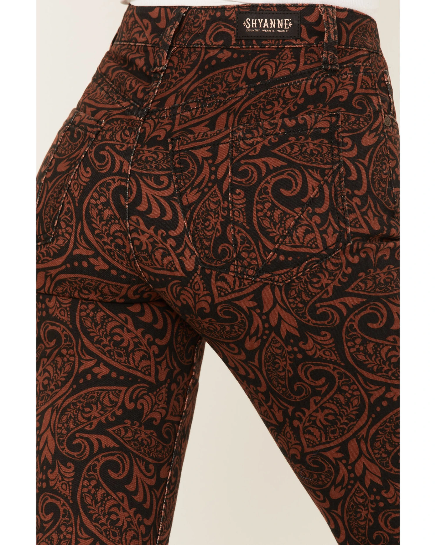 Shyanne Women's Paisley Print Super Flare Jeans - Image 2