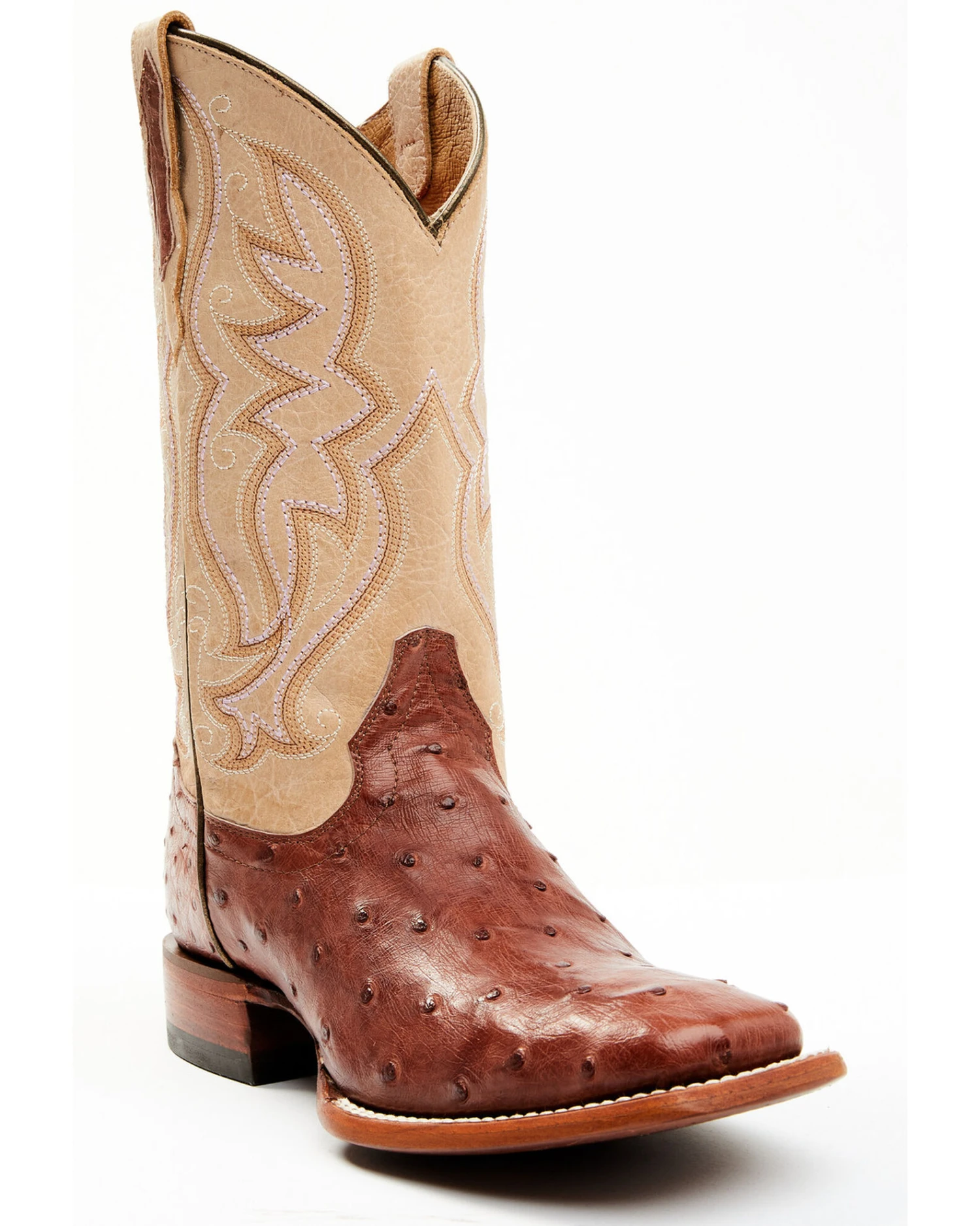 Shyanne Women's Olivia Exotic Ostrich Quill Western Boots - Broad Square Toe