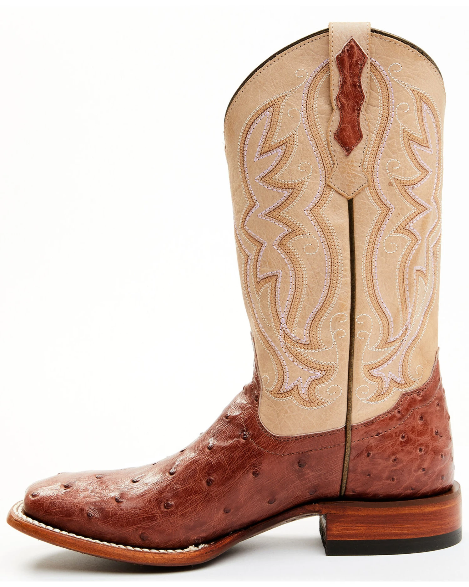 Shyanne Women's Olivia Exotic Ostrich Quill Western Boots - Broad Square Toe - Image 3
