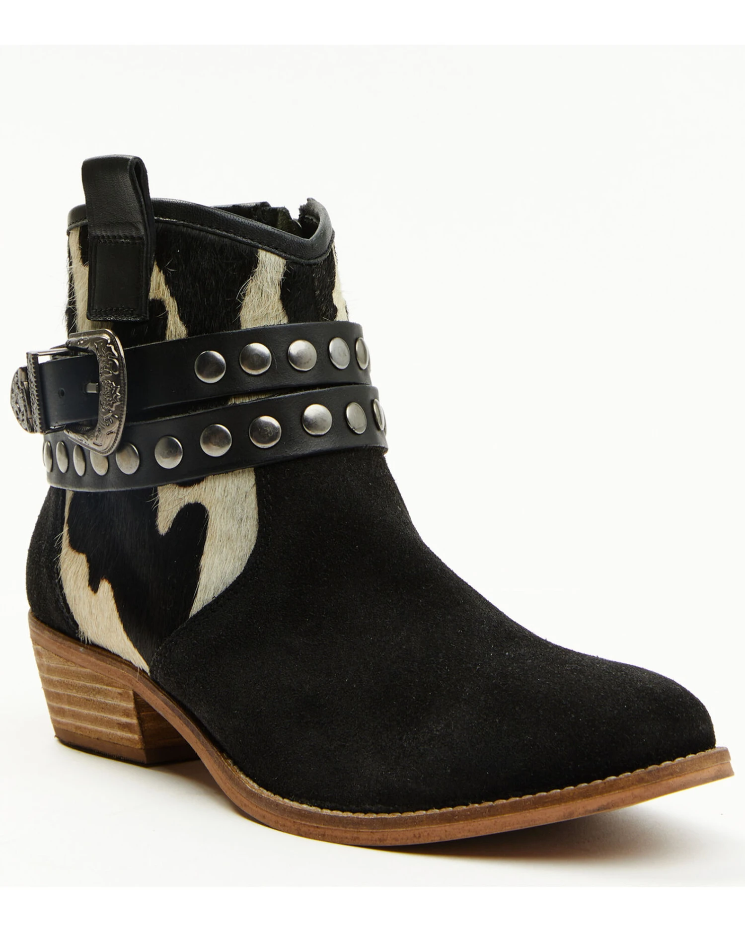 Shyanne Women's Bess Cow Print Western Booties - Round Toe - Image 2