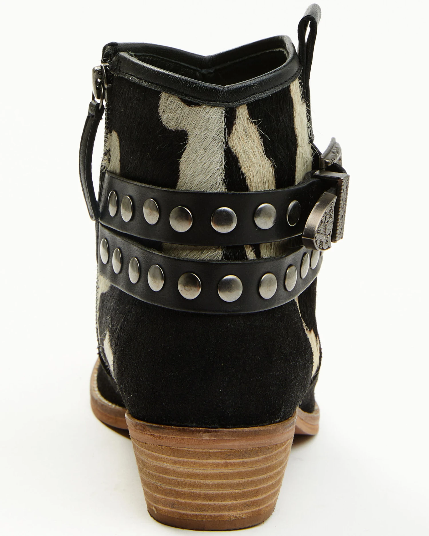 Shyanne Women's Bess Cow Print Western Booties - Round Toe - Image 7