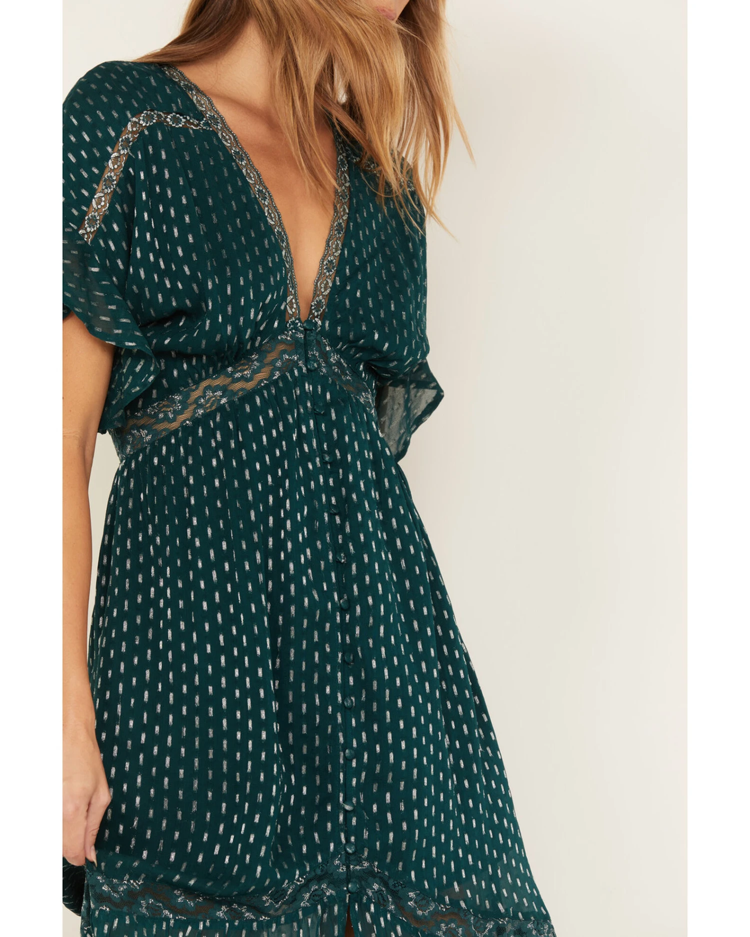 Shyanne Women's Metallic Clip Dot Bohemian Dress - Image 2