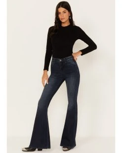 Shyanne Women's Dark Wash High Rise Eden Stretch Flare Jeans