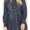 Shyanne Women's Medium Wash Long Sleeve Denim Shirt Dress