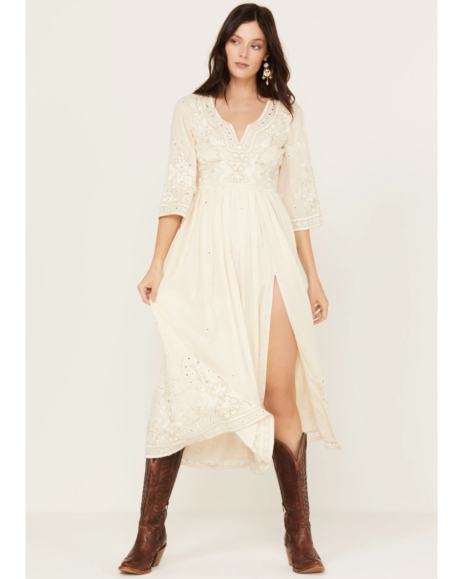 Shyanne Women's Mirror Embellished Bridal Maxi Dress - Image 3