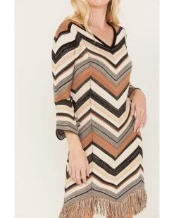 Shyanne Women's Zig Zag Fringe Sweater Dress