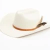 Shyanne Women's Wool Debossed Band Feather Cowboy Hat