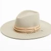 Shyanne Women's Gray Triple-Tied Grosgrain Fedora Hat