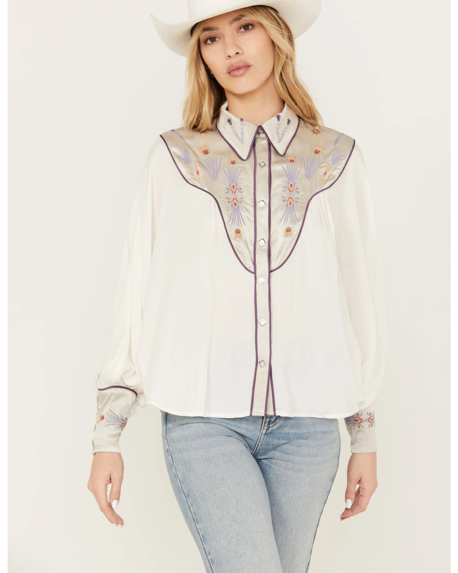 Shyanne Women's Blocked Western Shirt - Image 4