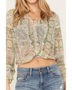 Shyanne Women's Long Sleeve Print Woven Tunic