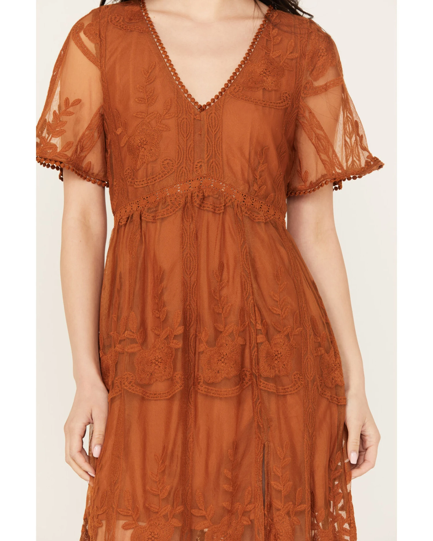 Shyanne Women's Floral Lace Split Leg Maxi Dress - Image 3