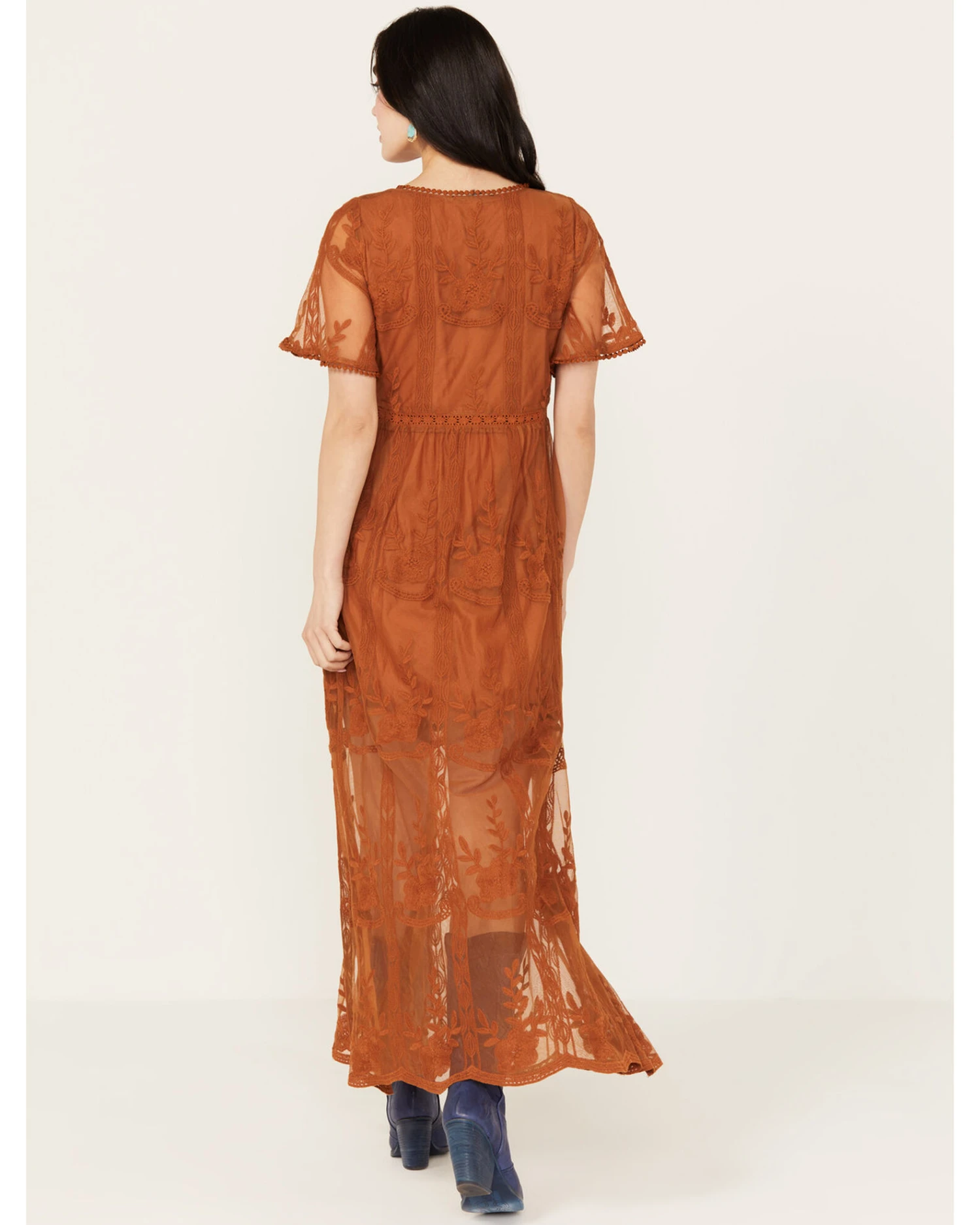 Shyanne Women's Floral Lace Split Leg Maxi Dress - Image 4